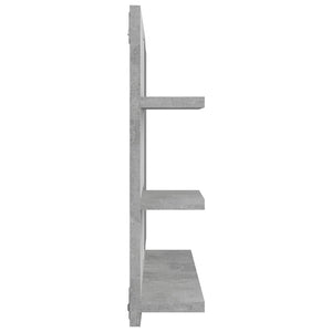 Betongrauer Badspiegel mit Ablagen, 60x45 cm