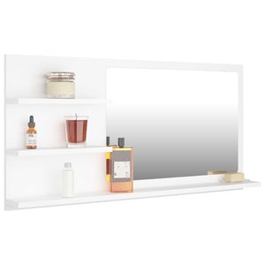 Weißer Badspiegel mit Ablagen 90x45 cm