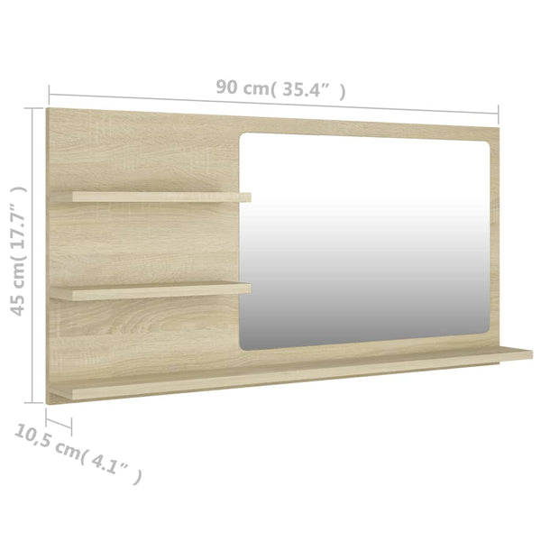 Badspiegel Sonoma Eiche 90x45 cm