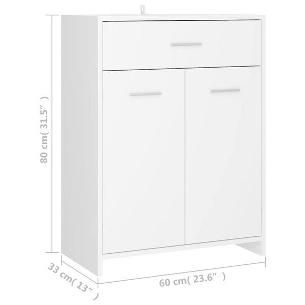 Weißer Badezimmerschrank 60x33x80 cm
