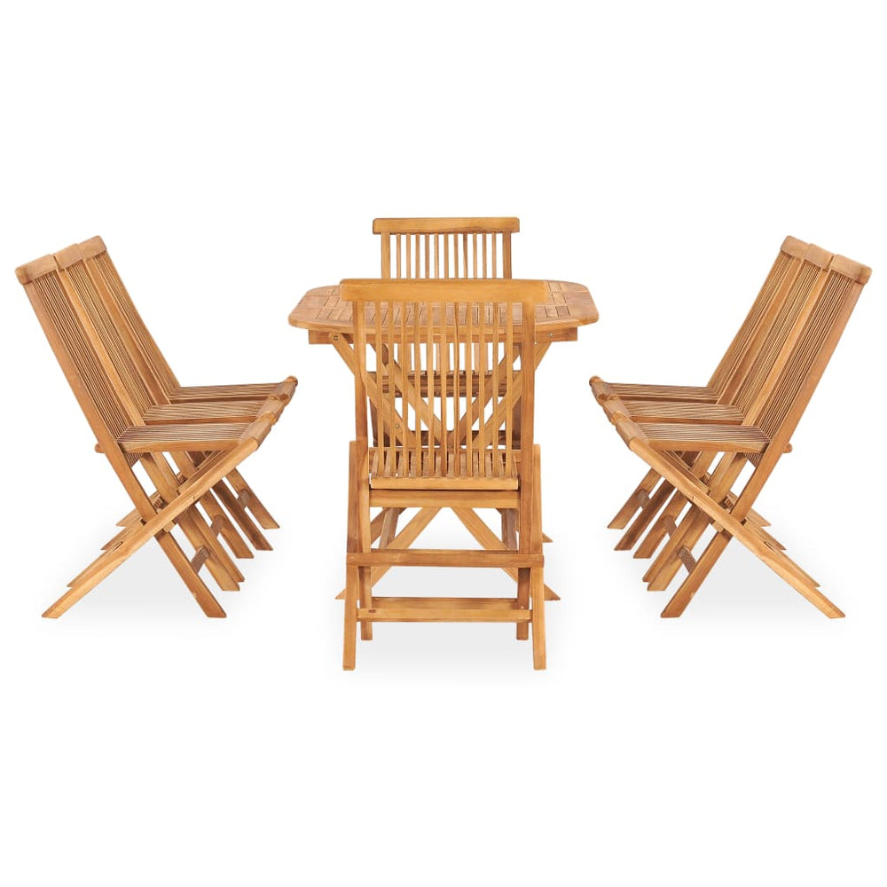 9-tlg. Garten-Essgruppe Klappbar Massivholz Teak