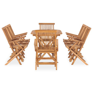 9-tlg. Garten-Essgruppe Klappbar Massivholz Teak