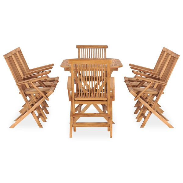 9-tlg. Garten-Essgruppe Klappbar Massivholz Teak