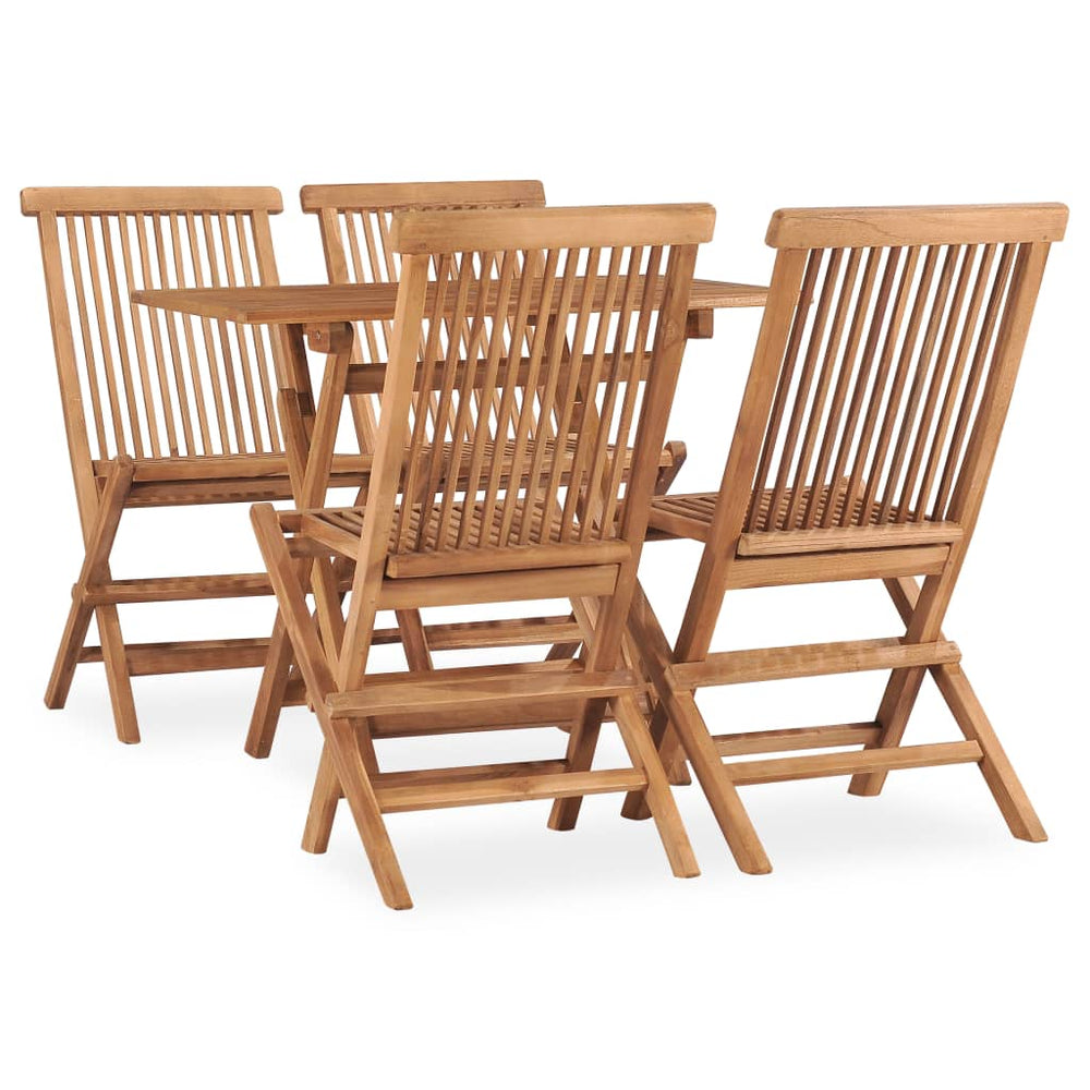 5-tlg. Garten-Essgruppe Klappbar Massivholz Teak