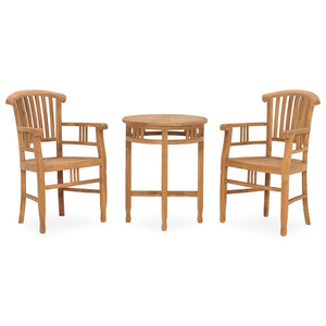 3-tlg. Garten-Essgruppe Teak Massivholz