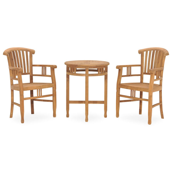 3-tlg. Garten-Essgruppe Teak Massivholz