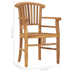 3-tlg. Garten-Essgruppe Teak Massivholz