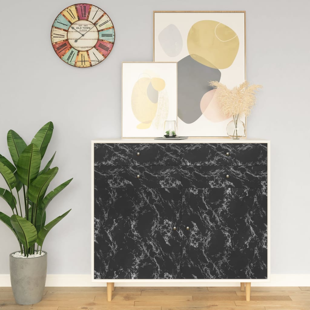 Selbstklebende Möbelfolie Schwarz Steinoptik 500x90 cm
