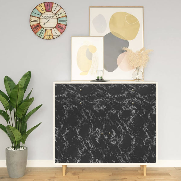 Selbstklebende Möbelfolie Schwarz Steinoptik 500x90 cm