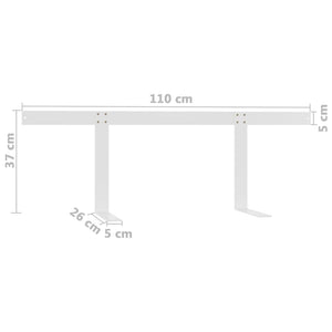 Rückenlehne für Palettensofa Weiß 110 cm Eisen