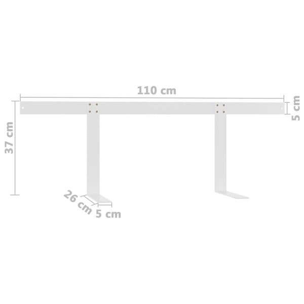 Rückenlehne für Palettensofa Weiß 110 cm Eisen