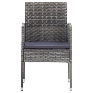 3-tlg. Garten-Essgruppe Poly Rattan Anthrazit