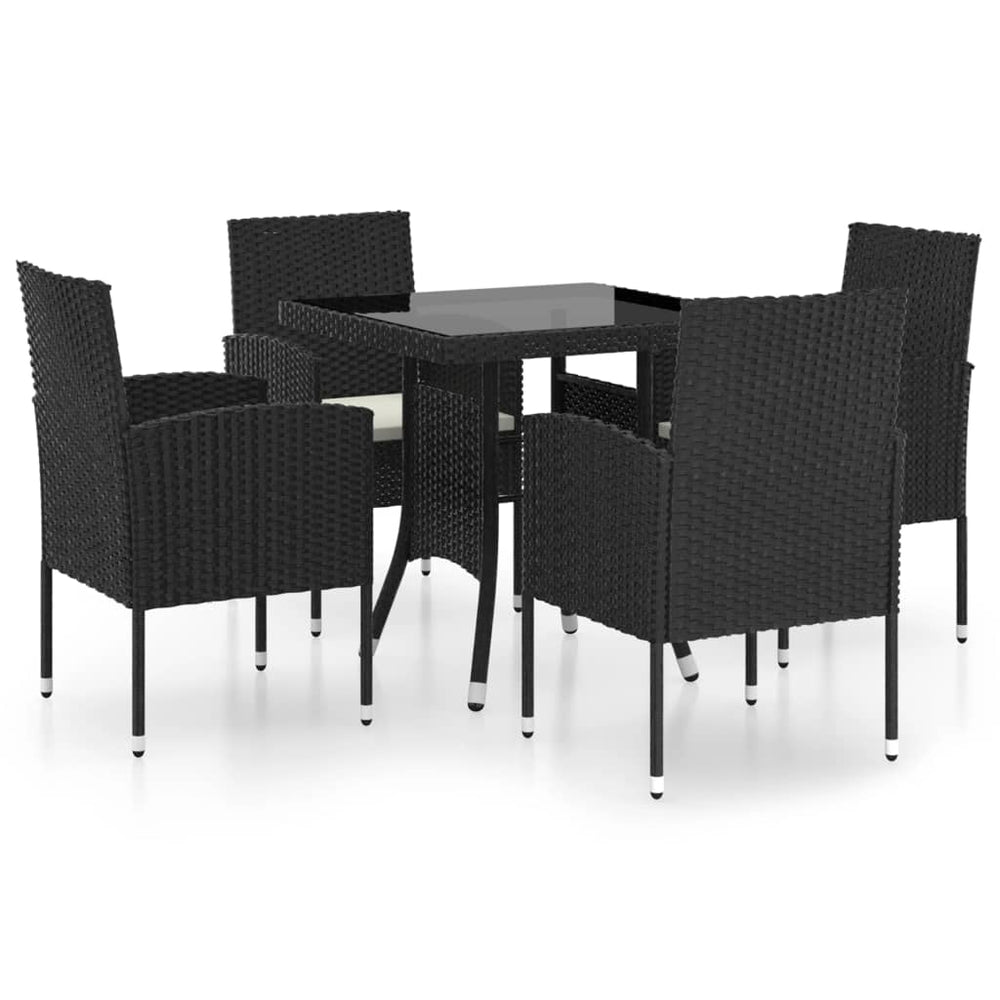 vidaXL Salon de jardin 5 pcs résine tressée Noir