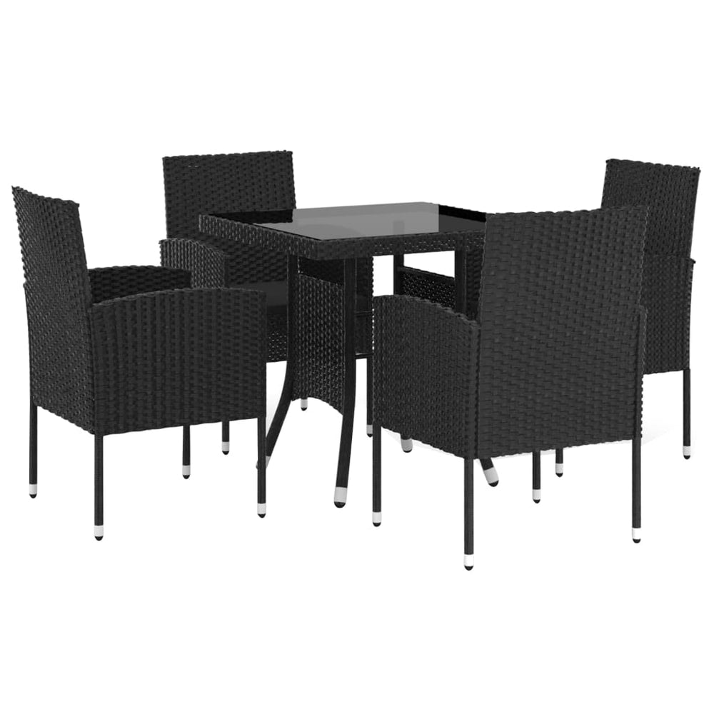 vidaXL Salon de jardin 5 pcs résine tressée Noir