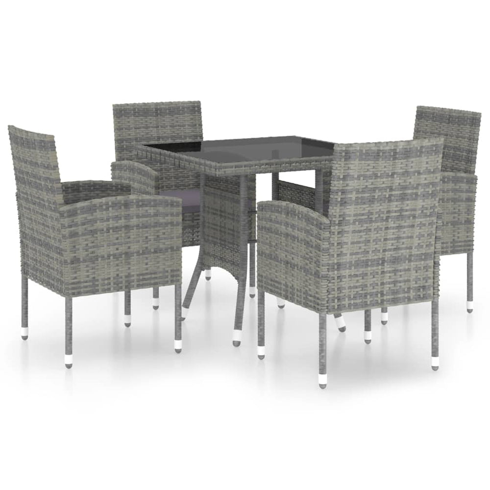 vidaXL Salle à manger de jardin 5 pcs en résine tressée Anthracite