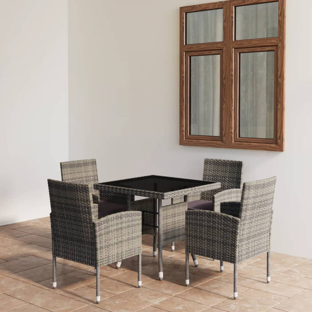 vidaXL Salle à manger de jardin 5 pcs en résine tressée Anthracite
