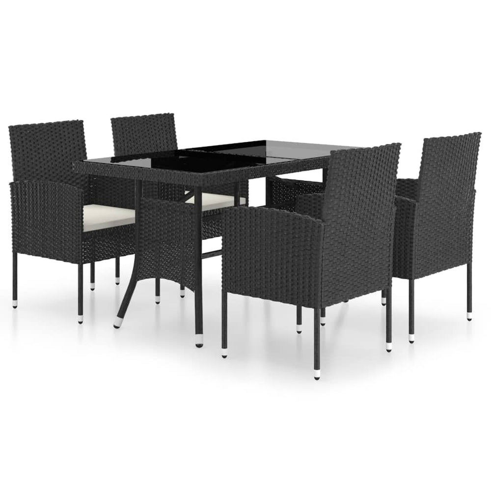 vidaXL Salon de jardin 5 pcs résine tressée Noir