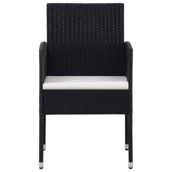 9-tlg. Garten-Essgruppe Poly Rattan Schwarz