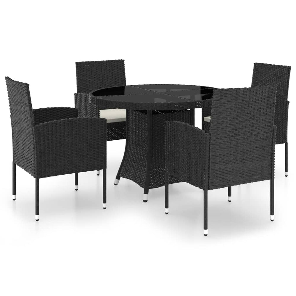 vidaXL Salon de jardin 5 pcs résine tressée Noir