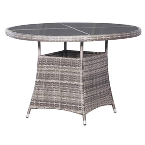 5-tlg. Garten-Essgruppe Poly Rattan Anthrazit und Grau