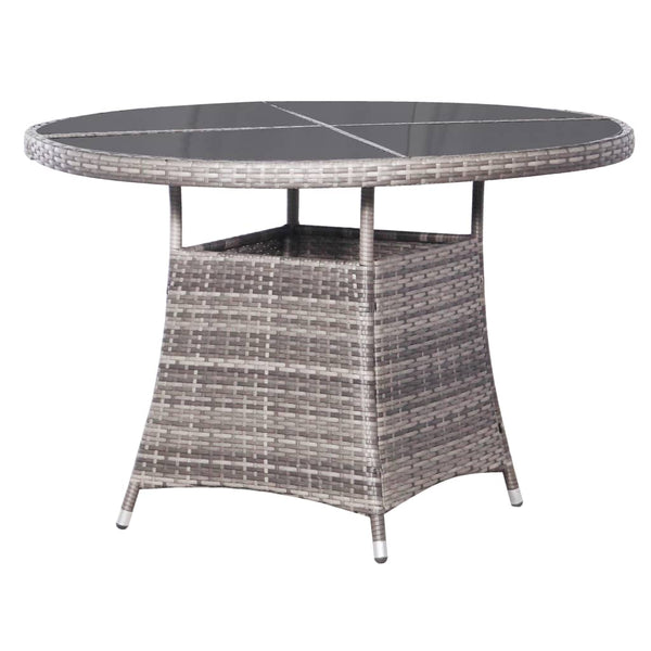 7-tlg. Garten-Essgruppe Poly Rattan Anthrazit und Grau