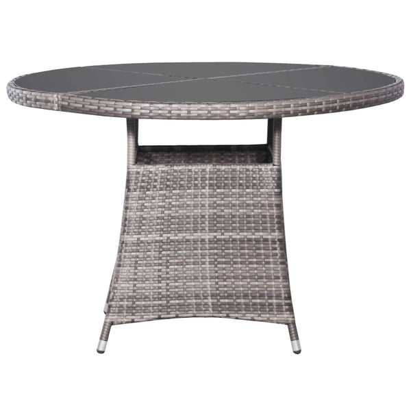7-tlg. Garten-Essgruppe Poly Rattan Anthrazit und Grau