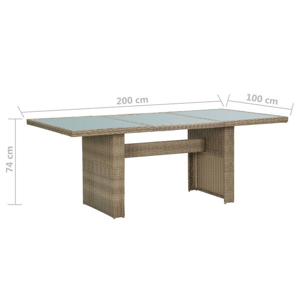 7-tlg. Garten-Essgruppe Poly Rattan Braun