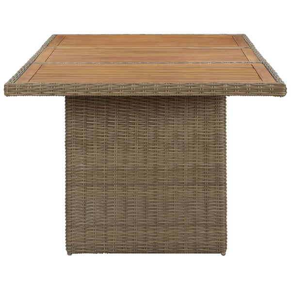 7-tlg. Garten-Essgruppe Poly Rattan Braun