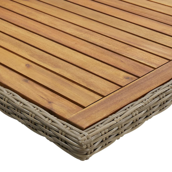 7-tlg. Garten-Essgruppe Poly Rattan Braun