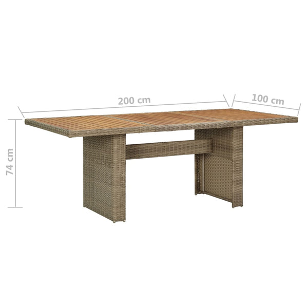 7-tlg. Garten-Essgruppe Poly Rattan Braun