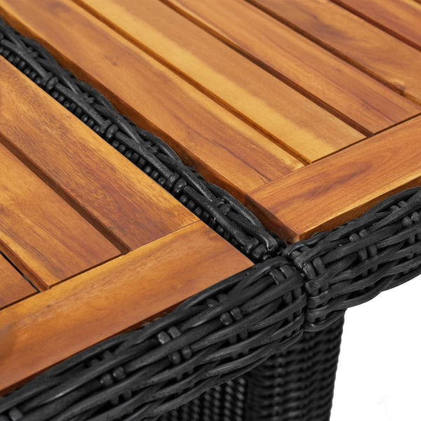7-tlg. Garten-Essgruppe Poly Rattan Schwarz