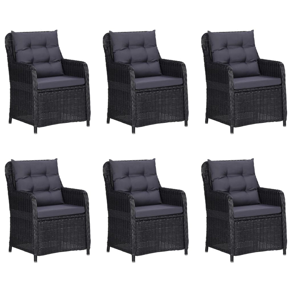 vidaXL Ensemble de salle à manger de jardin 9 pcs Résine tressée Noir