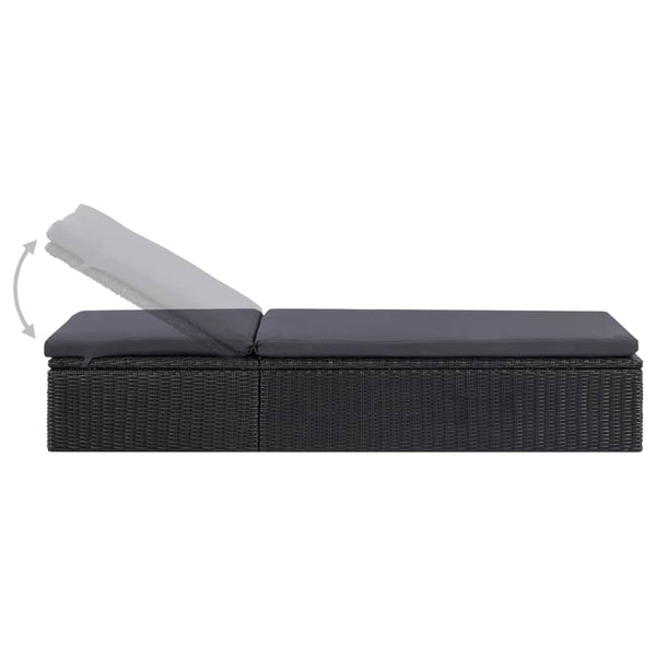 9-tlg. Garten-Essgruppe Poly Rattan Schwarz