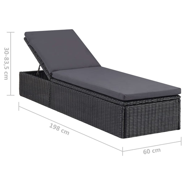 9-tlg. Garten-Essgruppe Poly Rattan Schwarz