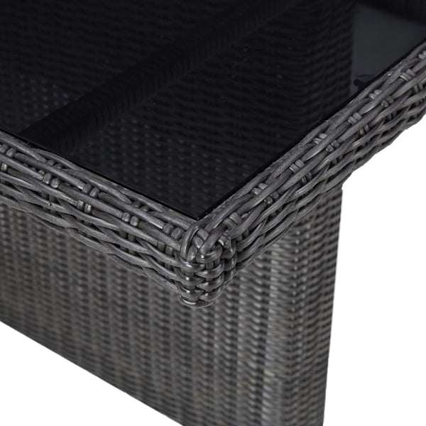 11-tlg. Garten-Essgruppe Poly Rattan Schwarz