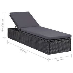 9-tlg. Garten-Essgruppe Poly Rattan Schwarz