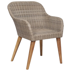 7-tlg. Garten-Essgruppe Poly Rattan Braun
