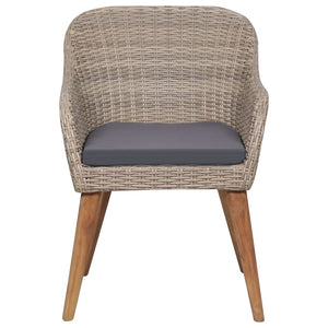 7-tlg. Garten-Essgruppe Poly Rattan Braun