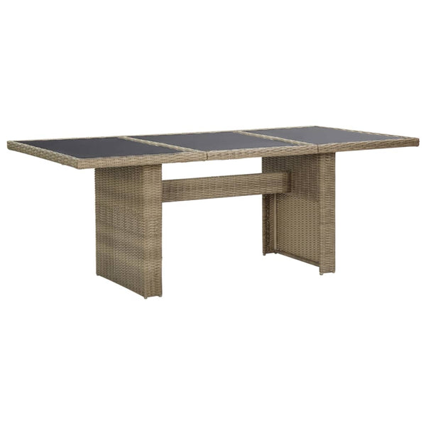 7-tlg. Garten-Essgruppe Poly Rattan Braun