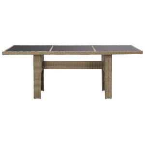7-tlg. Garten-Essgruppe Poly Rattan Braun