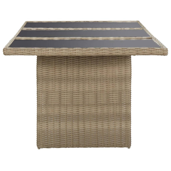 7-tlg. Garten-Essgruppe Poly Rattan Braun
