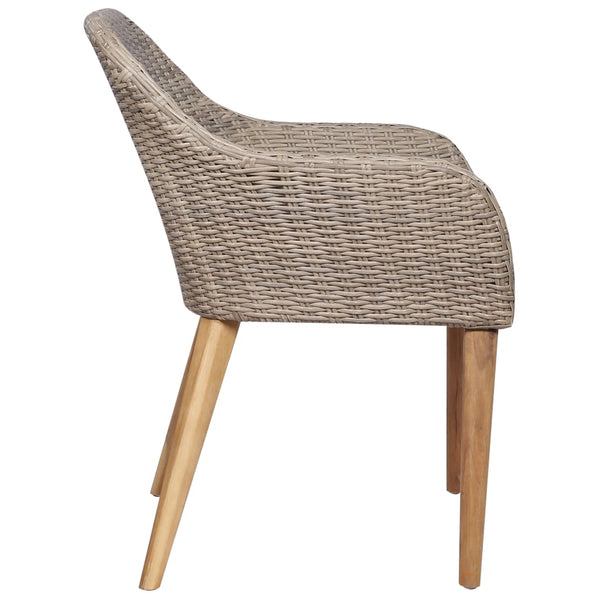 7-tlg. Garten-Essgruppe Poly Rattan Braun