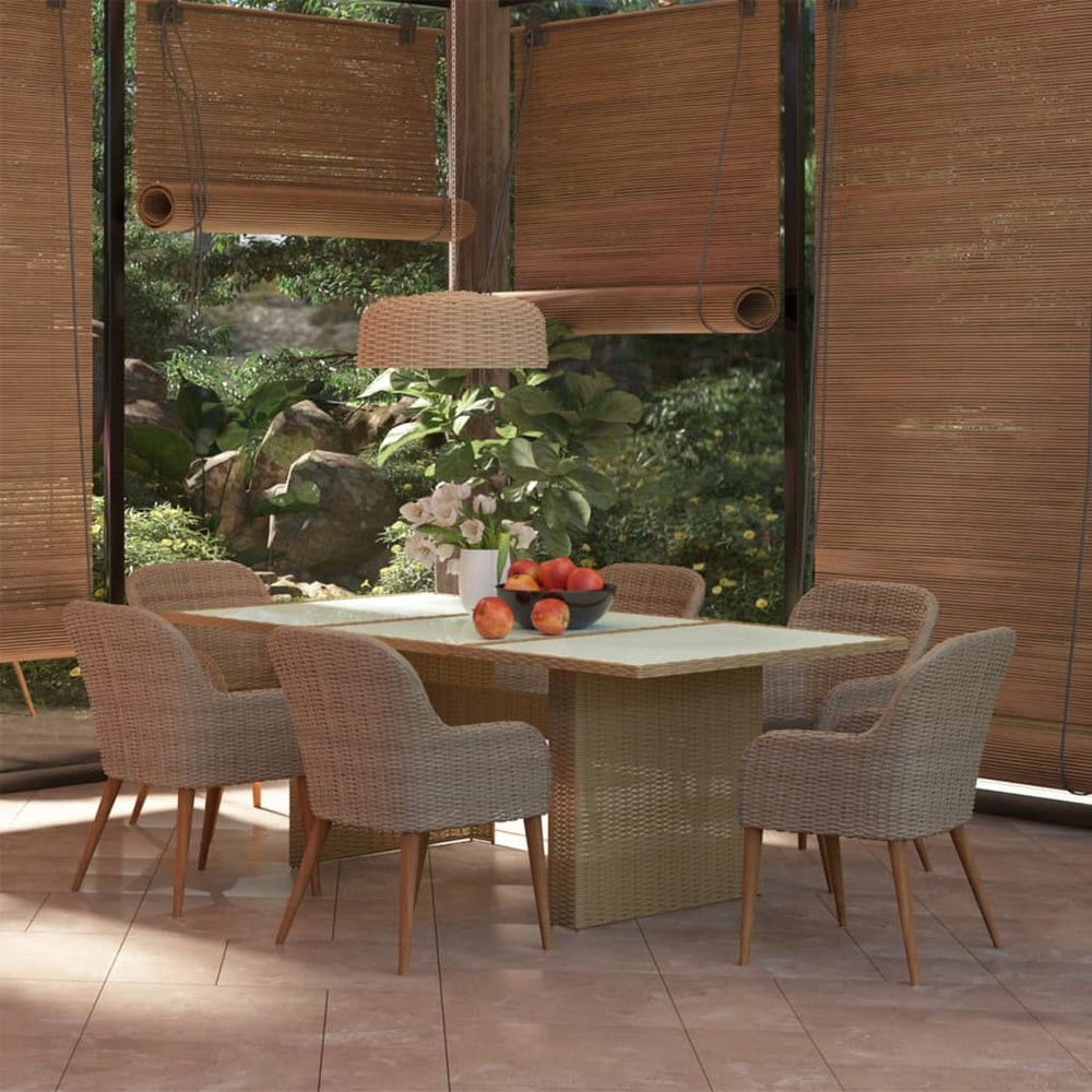 vidaXL Ensemble de salle à manger de jardin 7 pcs en résine tressée marron