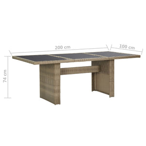 9-tlg. Garten-Essgruppe Poly Rattan Braun