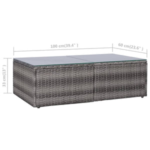 10-tlg. Garten-Lounge-Set mit Kissen Poly Rattan Grau