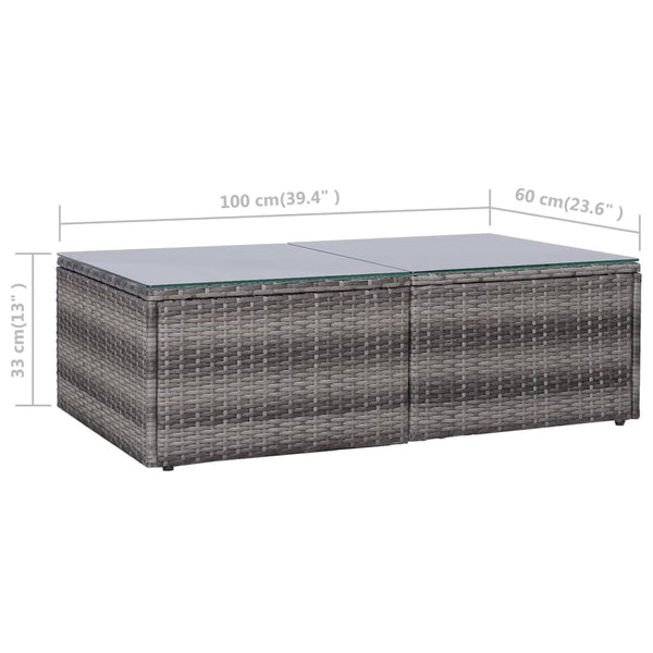 10-tlg. Garten-Lounge-Set mit Kissen Poly Rattan Grau