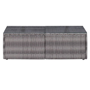 8-tlg. Garten-Lounge-Set mit Kissen Poly Rattan Grau