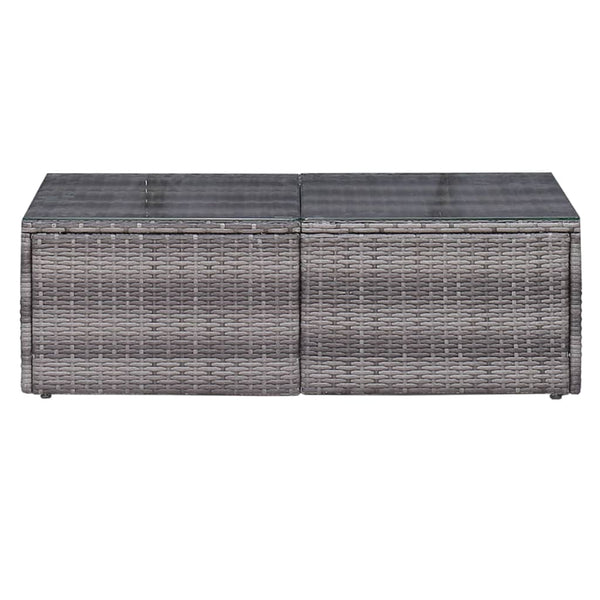 8-tlg. Garten-Lounge-Set mit Kissen Poly Rattan Grau
