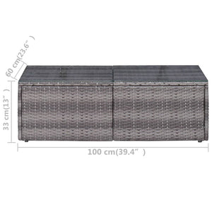 9-tlg. Garten-Lounge-Set mit Kissen Poly Rattan Grau