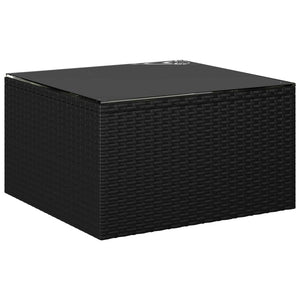 10-tlg. Garten-Lounge-Set mit Kissen Poly Rattan Schwarz